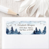 水彩冬のワンダーランド，森，ストリングライト ラベル (インサイチュ)