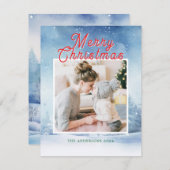 水彩冬の不思議な世界と1枚の写真 シーズンカード (正面/裏面)