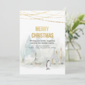 水彩冬の休日クリスマスグリーティングカード (スタンド正面)