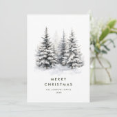 水彩冬の国の風景クリスマス シーズンカード (スタンド正面)