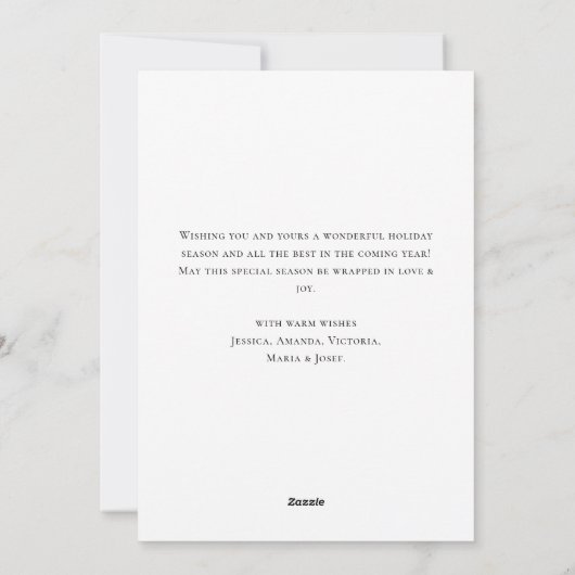 水彩冬の国の風景クリスマス シーズンカード (裏面)