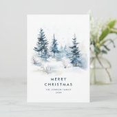 水彩冬の国の風景クリスマス シーズンカード (スタンド正面)