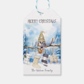 水彩冬の女性格言メリークリスマス ギフトタグ (正面)