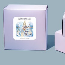 水彩冬の女性格言メリークリスマス