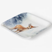 水彩冬の子鹿 ペーパープレート (傾斜あり)