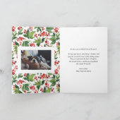 水彩冬の実とグリーン フェスティブ フォト シーズンカード (内部)