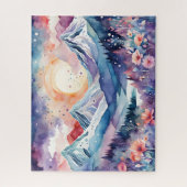 水彩冬の山ボホエステティックパズル ジグソーパズル (縦)