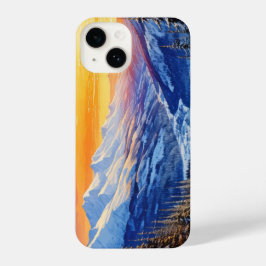 水彩冬の朝の電話ケース iPhone 14ケース