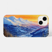 水彩冬の朝の電話ケース iPhoneケース (裏面横)