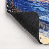 水彩冬の朝、日の出、マウスパッド マウスパッド (コーナー)