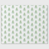 水彩冬の木のパターン ラッピングペーパー (フラット)