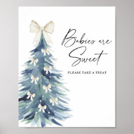 水彩冬の木のベビーは甘いポスター ポスター