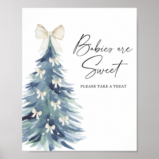 水彩冬の木のベビーは甘いポスター ポスター (正面)
