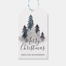 水彩冬の木クリスマス