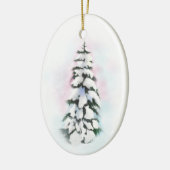 水彩冬の木 セラミックオーナメント (左)