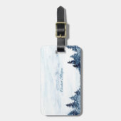 水彩冬の木、風景 ラゲッジタグ (正面縦)