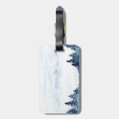 水彩冬の木、風景 ラゲッジタグ (裏面縦)