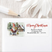 水彩冬の村クリスマス格言 ラベル (インサイチュ)