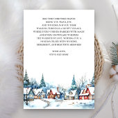 水彩冬の村フォトコラージュクリスマス シーズンカード