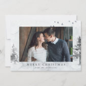 水彩冬の松の木写真 シーズンカード (正面)