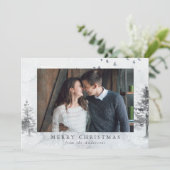 水彩冬の松の木写真 シーズンカード (スタンド正面)