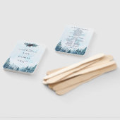 水彩冬の松林の結婚式プログラム ハンドファン (組立なし)