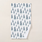 水彩冬の松模様 バスタオルセット (ハンドタオル)