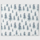 水彩冬の松模様 ラッピングペーパー (フラット)