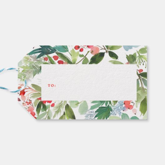 水彩冬の果実と緑 ギフトタグ (裏面横)