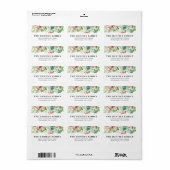 水彩冬の果実と緑 ラベル (フルシート)