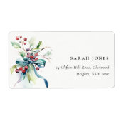 水彩冬の果実クリスマスアドレス ラベル (正面)