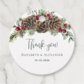 水彩冬の果実パインクリスマスパイン結婚ズ フェイバータグ (正面)