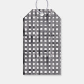 水彩冬の格言バッファローチェックのクリスマス ギフトタグ (裏面)