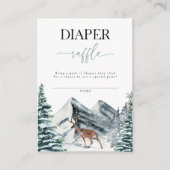 水彩冬の森おむつラッフルベビーシャワー エンクロージャーカード (正面)
