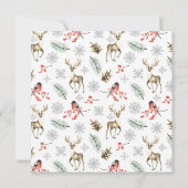 水彩冬の森のキャビンのホリデーオープンハウス 招待状 (裏面)