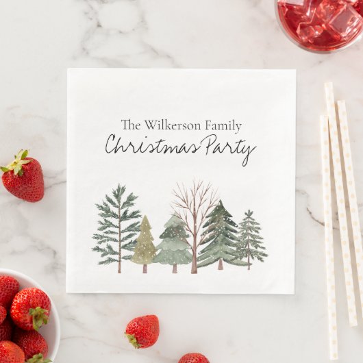 水彩冬の森のシンプル木々 (インサイチュ)