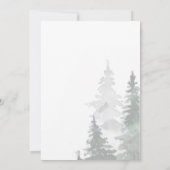 水彩冬の森のベイビーシャワー 招待状 (裏面)