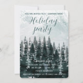 水彩冬の森のホリデーパーティー企業の 招待状 (正面)