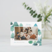 水彩冬の森の休日の写真はがき シーズンポストカード (スタンド正面)