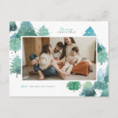 水彩冬の森の休日の写真はがき シーズンポストカード (正面)