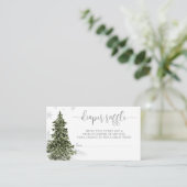 水彩冬の森の灰色おむつラッフルチケット エンクロージャーカード (スタンド正面)