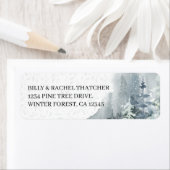 水彩冬の森エレガント ラベル (インサイチュ)