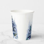 水彩冬の森クリスマスツリーモダン病 紙コップ (右)