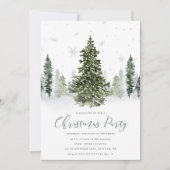 水彩冬の森クリスマスパーティー 招待状 (正面)