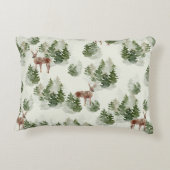 水彩冬の森シームレスパターン アクセントクッション (裏面)