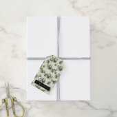 水彩冬の森シームレスパターン ギフトタグ (より糸付き)