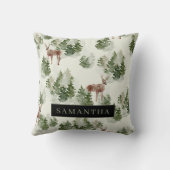 水彩冬の森シームレスパターン クッション (裏面)