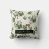 水彩冬の森シームレスパターン クッション (正面)