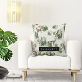 水彩冬の森シームレスパターン クッション