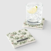 水彩冬の森シームレスパターン ストーンコースター (横)